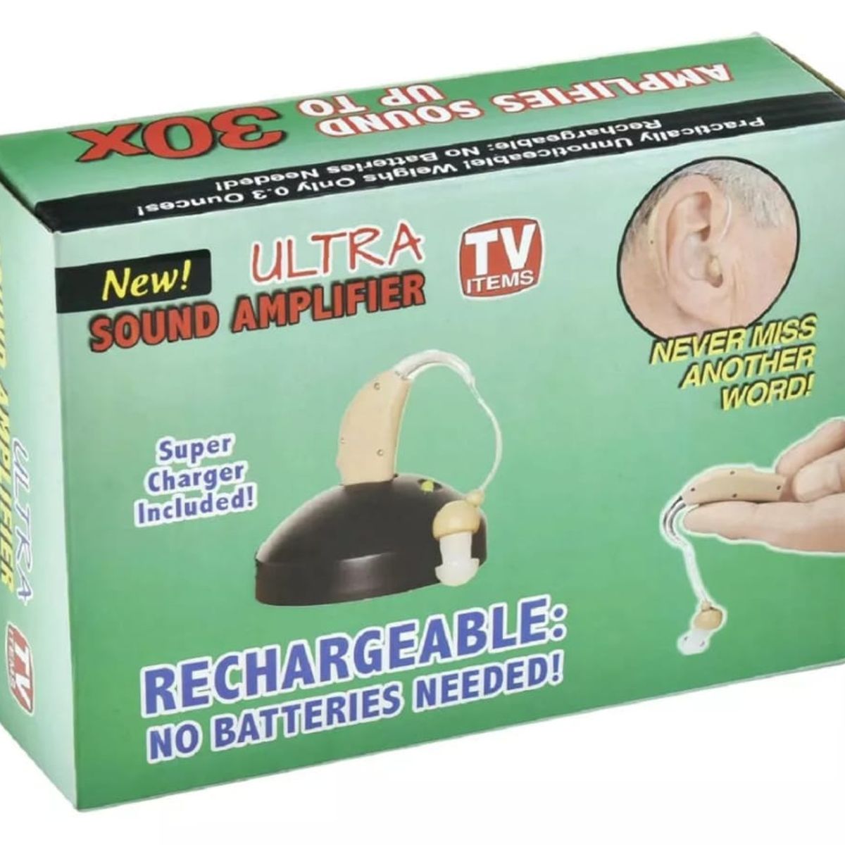 GENERICO - Audífono para sordera Amplificador de Sonido Recargable