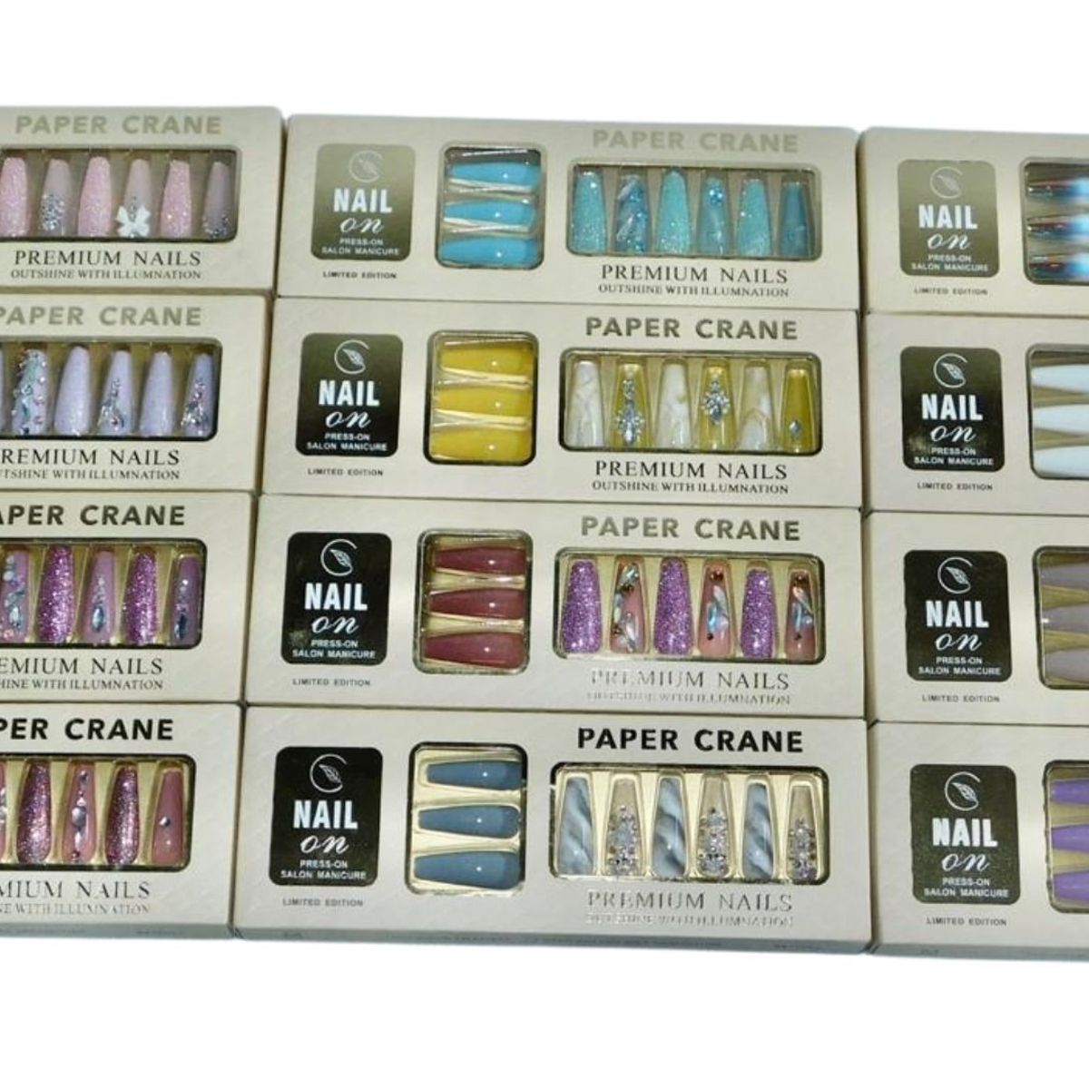 MAZUGI - Uñas Postizas Press On + Kit De Limpieza Acabado Profesional