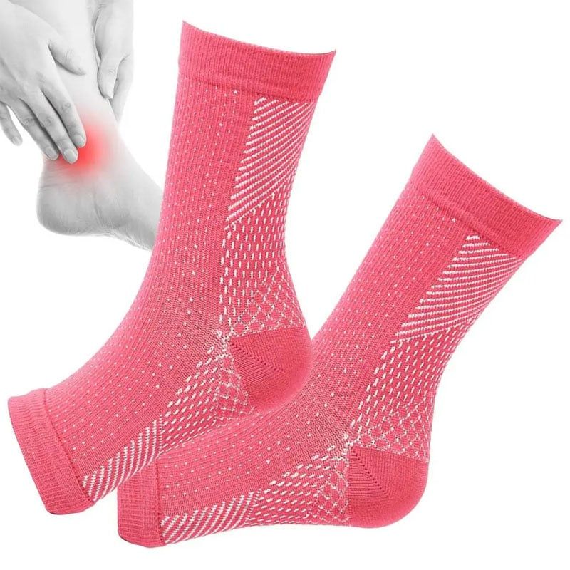 GENERICO - Medias de Compresión para Fascitis Plantar - Rojo S-M