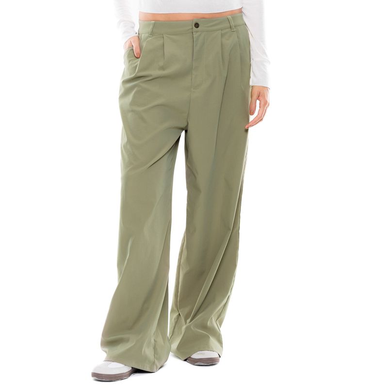COLOR BLUE - Pantalón Wide Leg Tipo Sastre