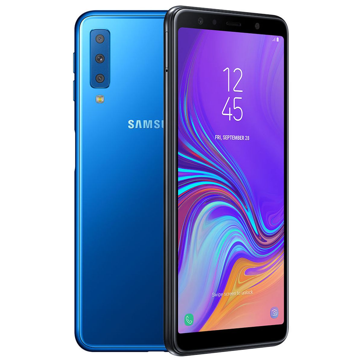 SAMSUNG - Celular Samsung Galaxy A7 - 128GB - Azul lector Huellas NFC