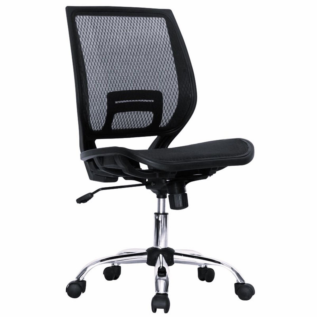 GENERICO - Silla Escritorio Holanda Ejec Negra Sin Brazos bs cromo - Mobili shop