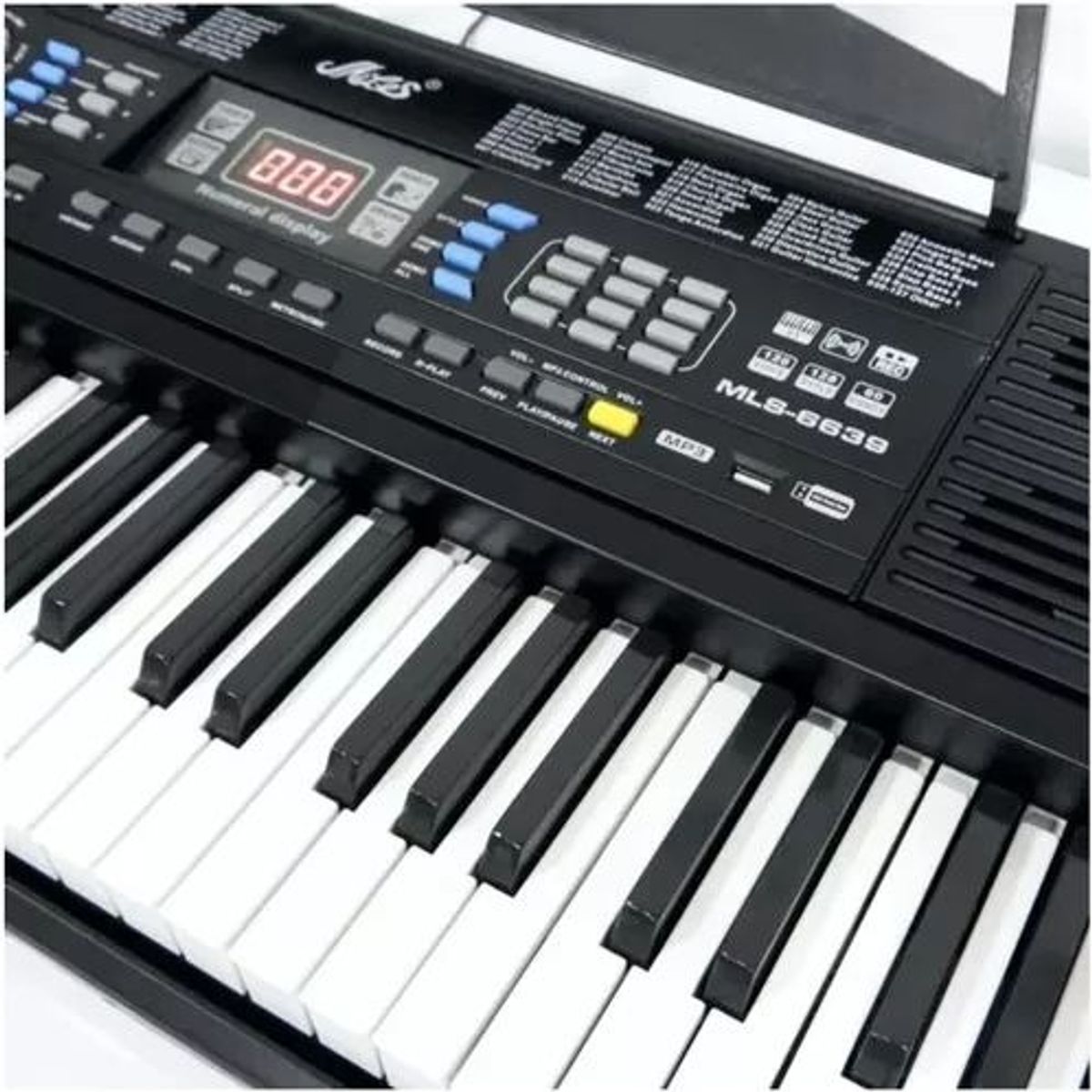 AMERICAN GENERICS - Organeta Piano Electrónico MLS-6639 61 Teclas, 128 Tonos