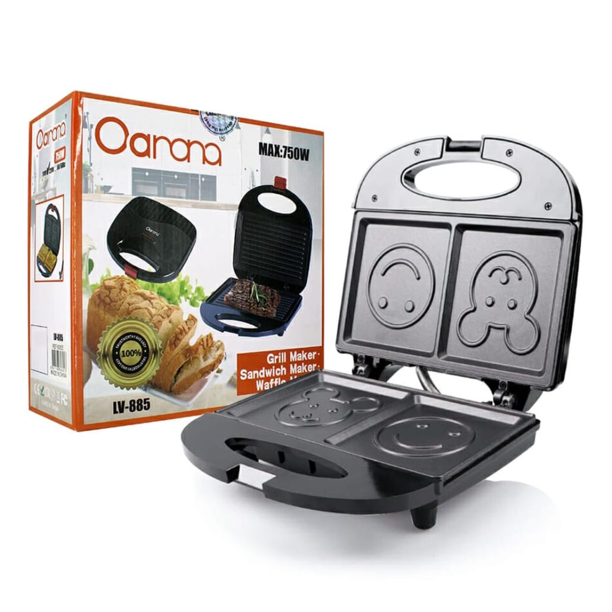 GENERICO - Sanduchera Tostadora Eléctrica Diseño Caritas