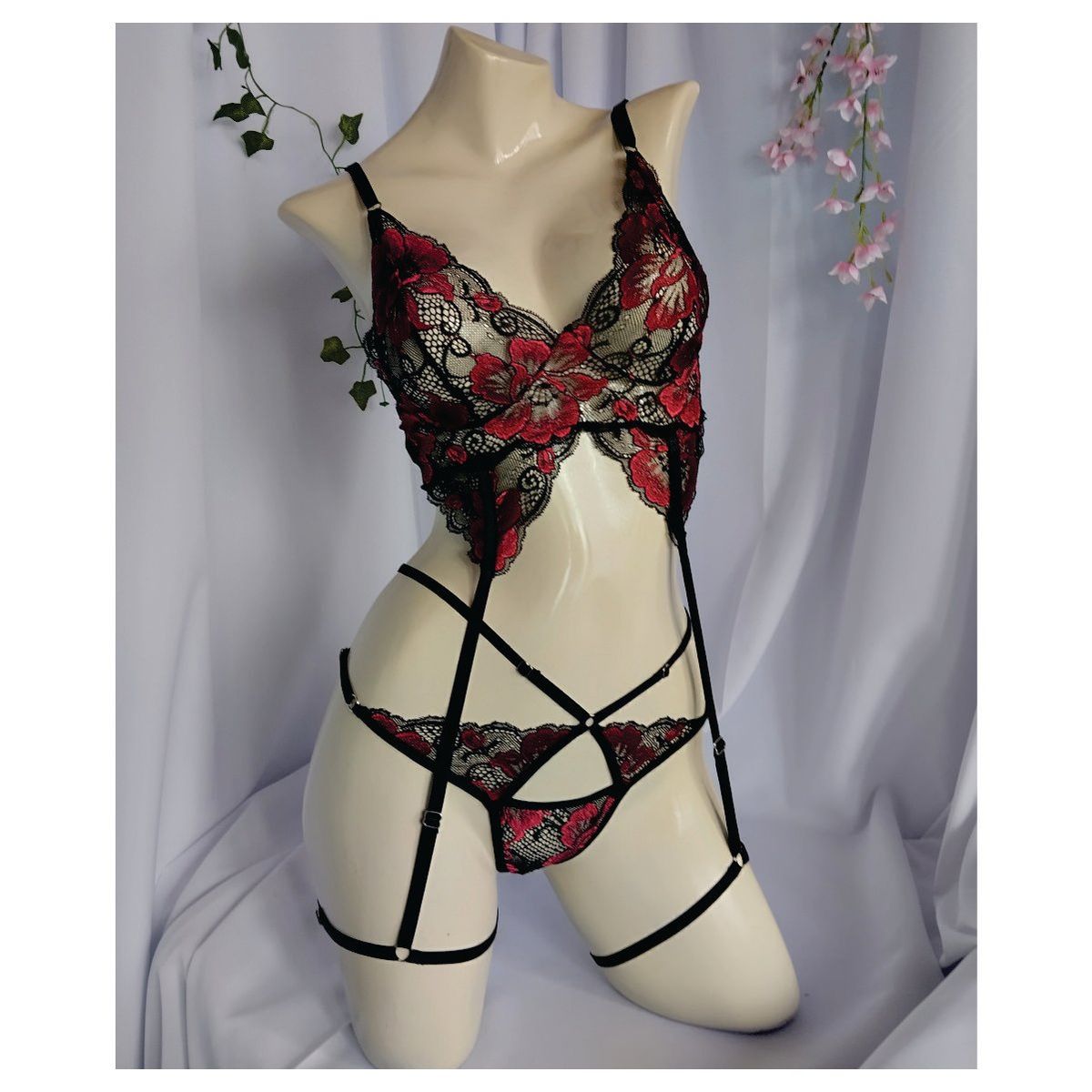 RAINBOW MODA - Conjunto Sexy Lenceria Erotica Mujer Encaje