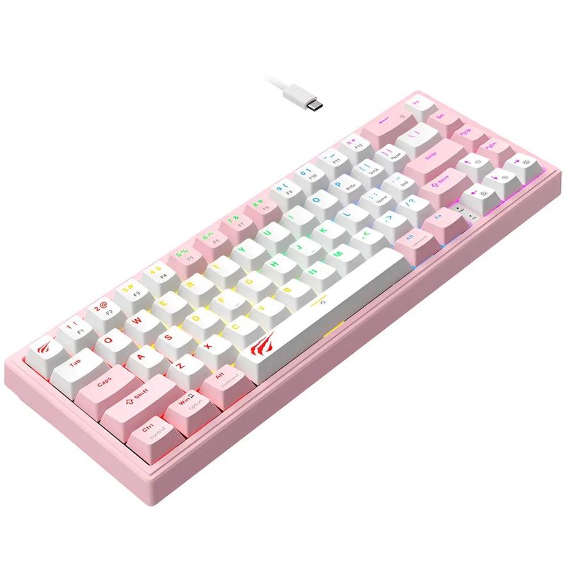 HAVIT - teclado KB874L Mecanico Rosa Rgb 75% Tipo C