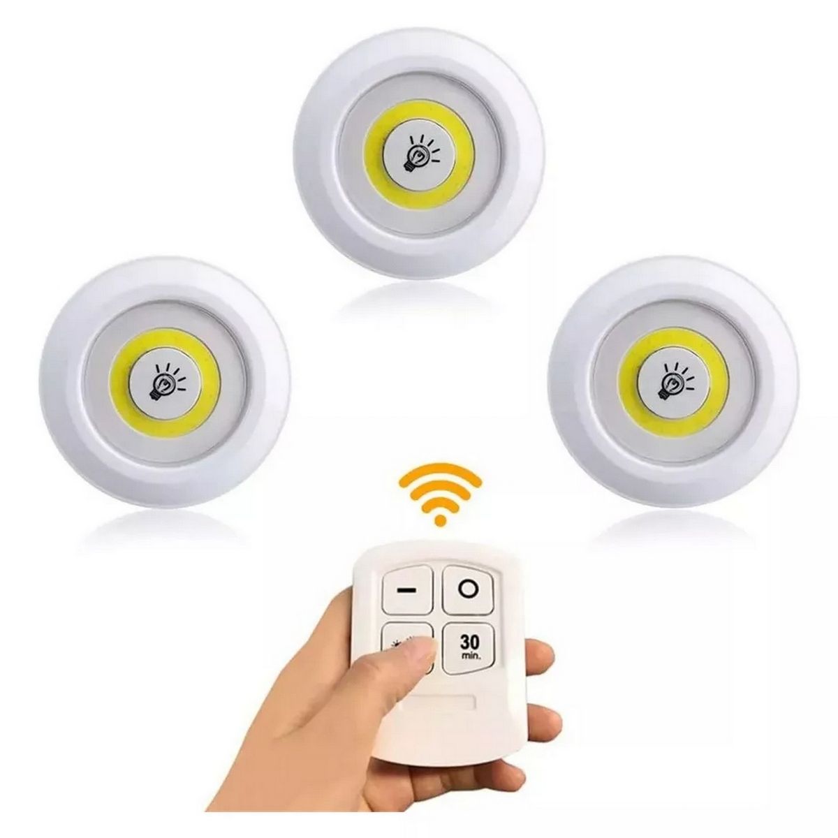 GENERICO - Juego Bombilla X3 Luces Led Inalámbrica Con Control De Mando