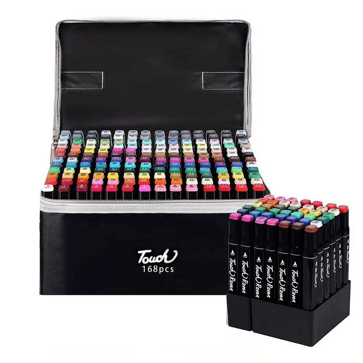 DAYOSHOP - Marcadores Doble Punta Plumones Punta Pincel 168 Colores