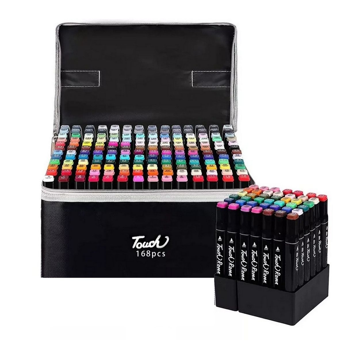 DAYOSHOP - Marcadores Doble Punta Plumones Punta Pincel 168 Colores