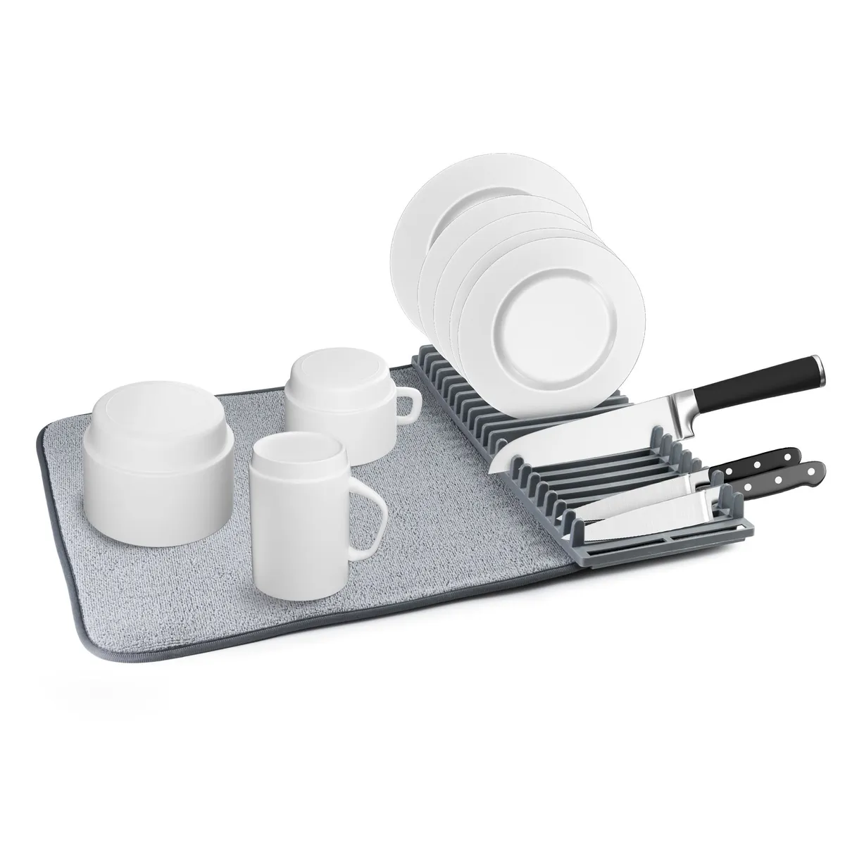 CHEF MASTER - Platero Escurridor de Platos Plegable con Microfibra Lavable