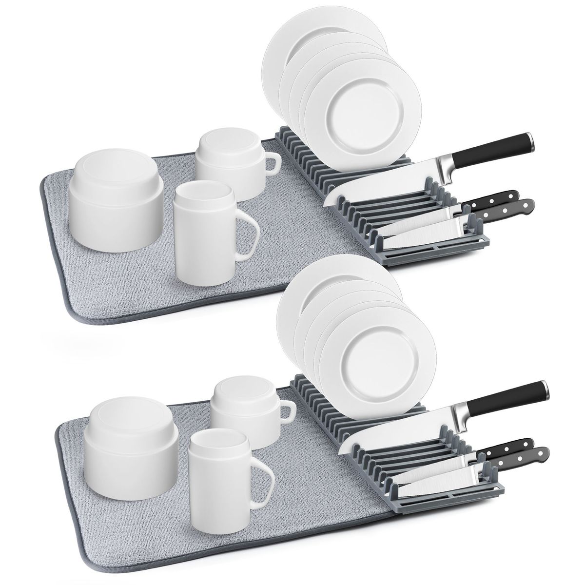 CHEF MASTER - Set x2 Platero Escurridor Platos Plegable Microfibra Lavable