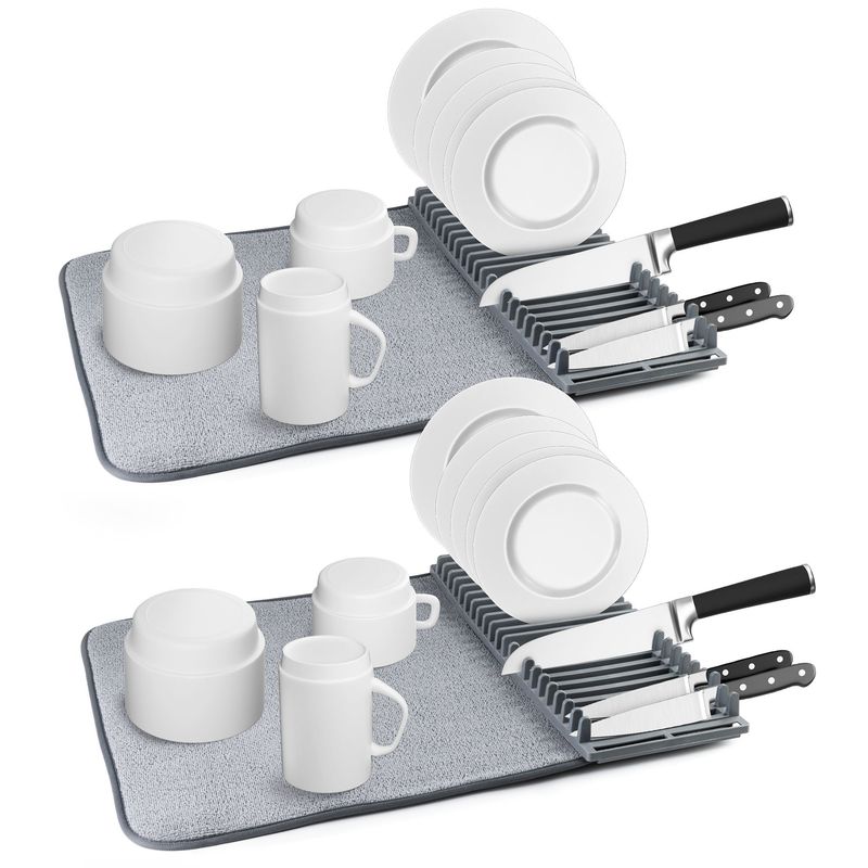CHEF MASTER - Set x2 Platero Escurridor Platos Plegable Microfibra Lavable