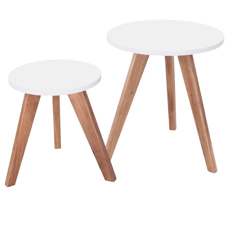 GENERICO - Mesa Auxiliar Nórdica Decorativa- Set X 2- Pequeña & Mediana