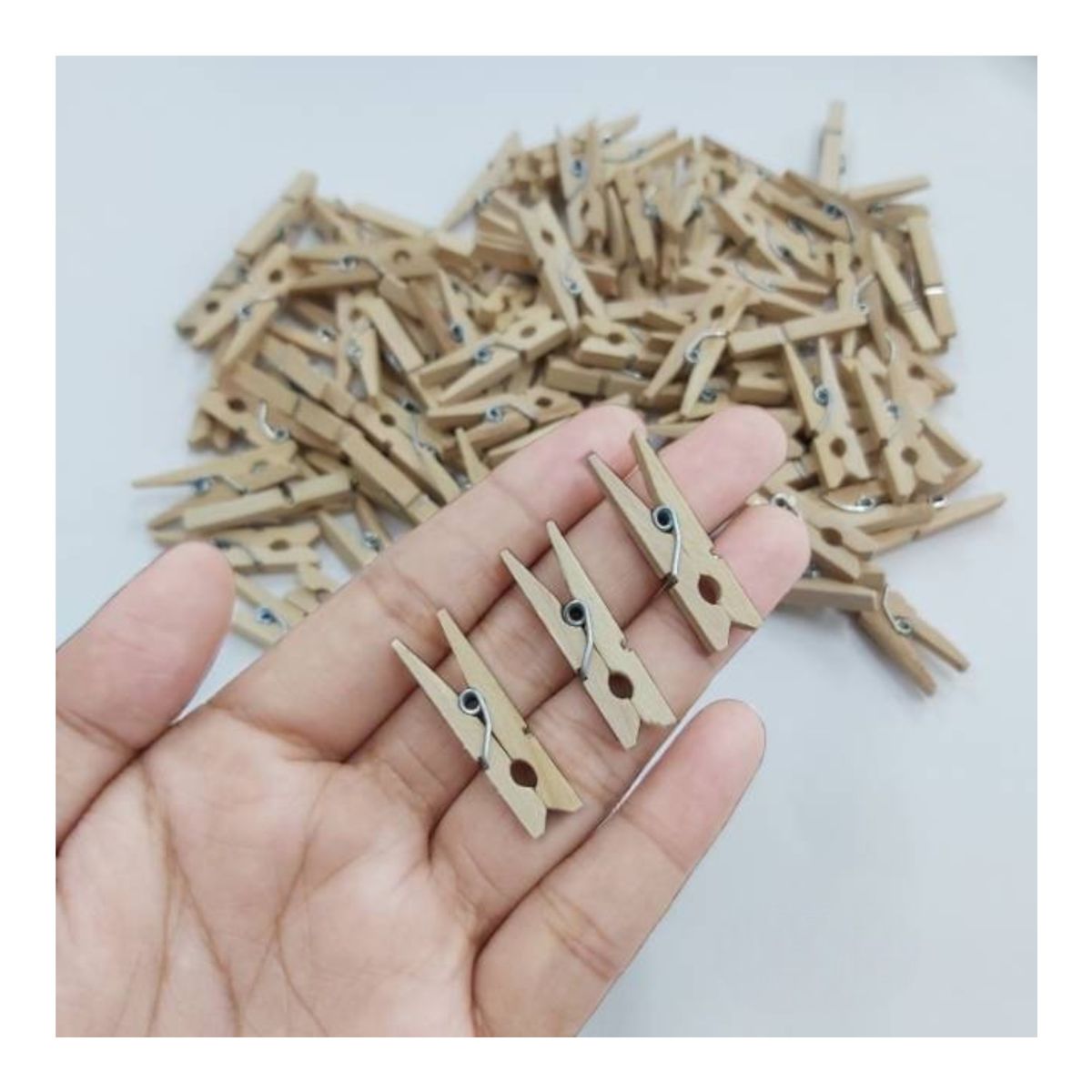 GENERICO - Ganchos De Madera Tipo Pinza Pequeño De 3,5 Cm X 10 Unds.