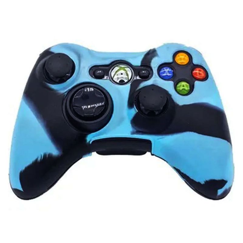 DANKI - Funda Protectora Silicona Case Control Xbox 360 Forro Azul Camuflado