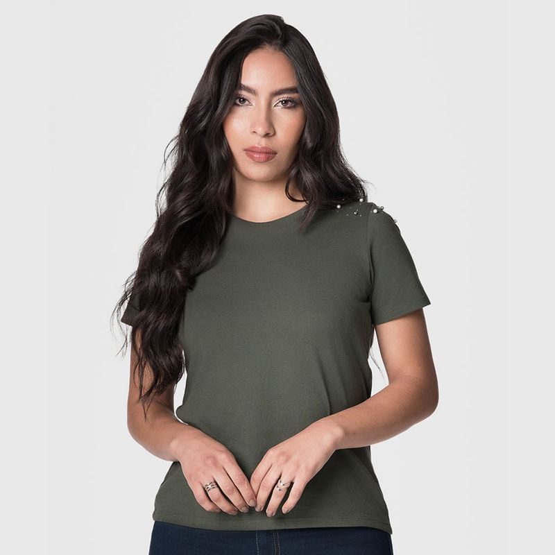 LEC LEE - Camiseta para Mujer Lec Lee - Verde Militar