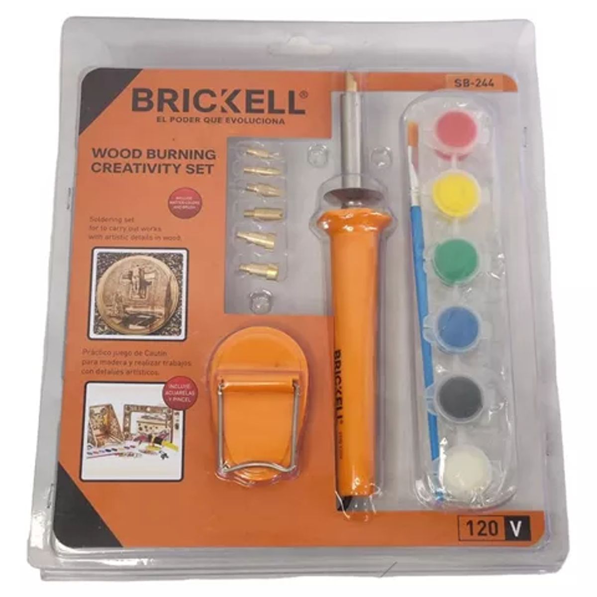 GENERICO - Pirograbador Pirógrafo Tipo Cautín De 30w Con Puntas Y Base