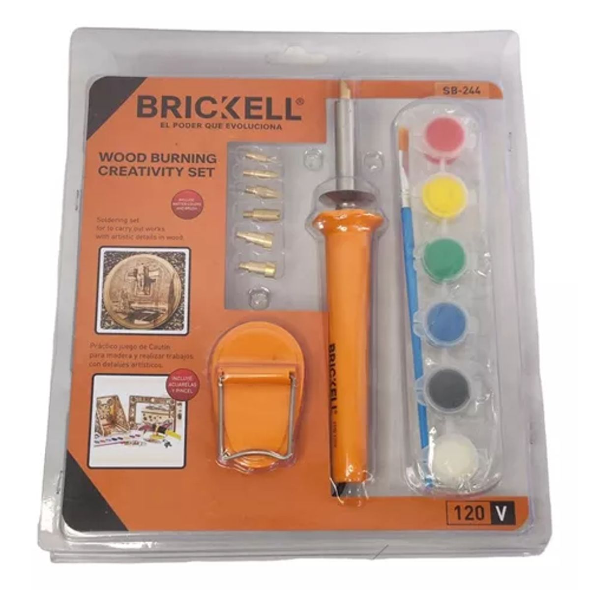 GENERICO - Pirograbador Pirógrafo Tipo Cautín De 30w Con Puntas Y Base