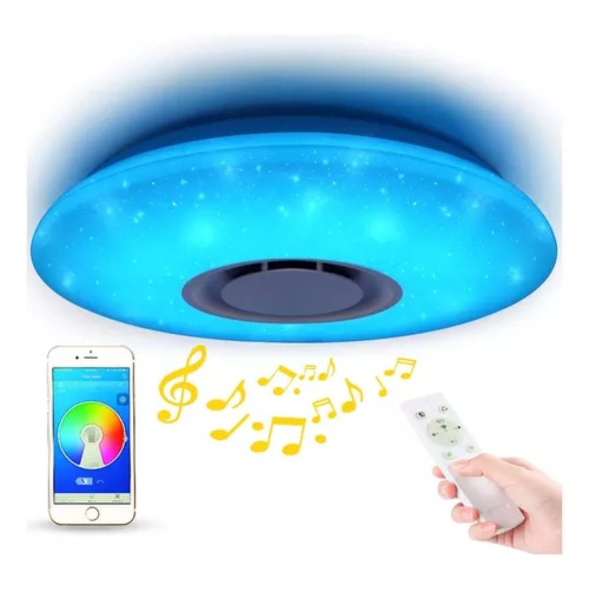 TELEPRODUCTOSBOGOTA - Luz De Techo Led Con Altavoz Bluetooth Y Control Remoto