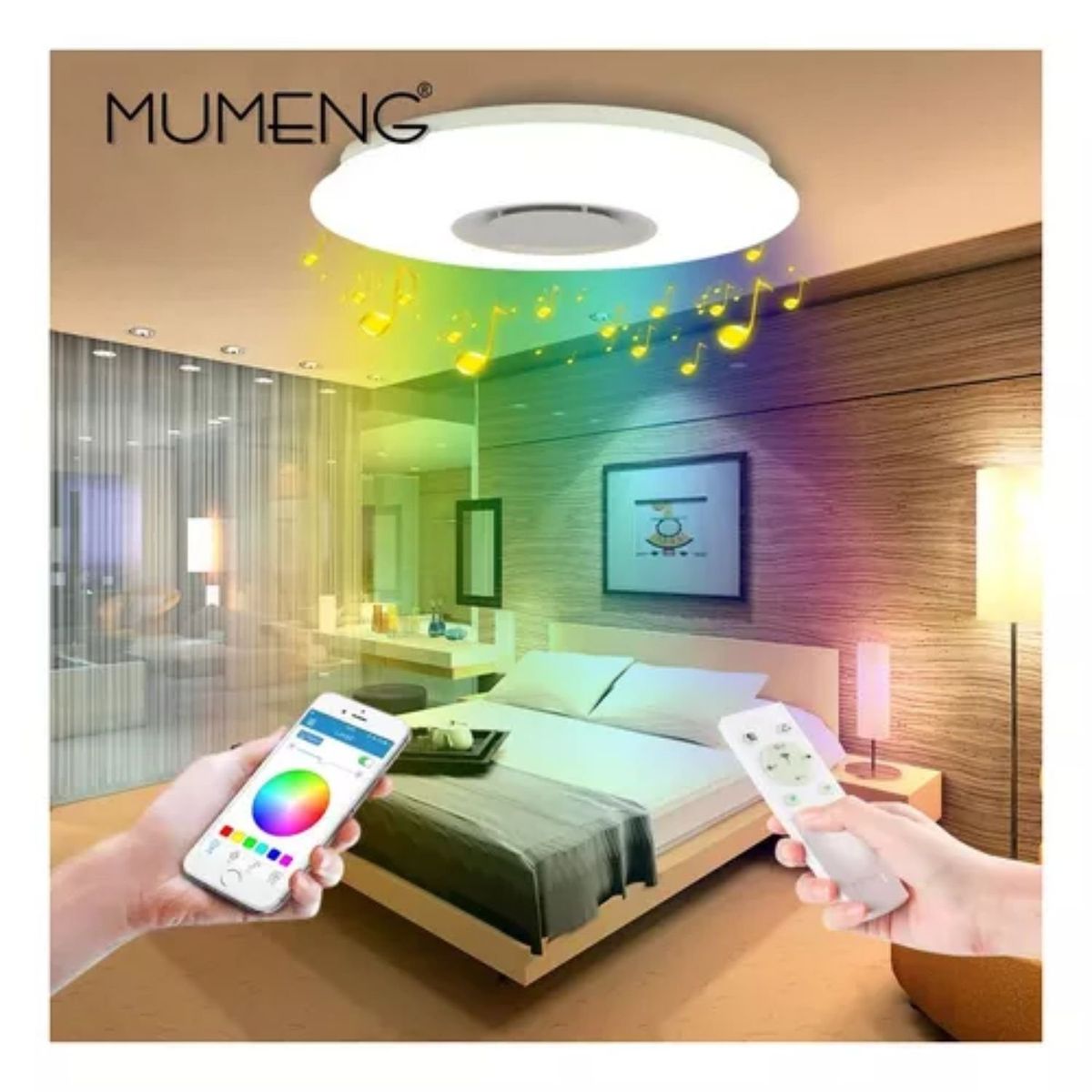 TELEPRODUCTOSBOGOTA - Luz De Techo Led Con Altavoz Bluetooth Y Control Remoto