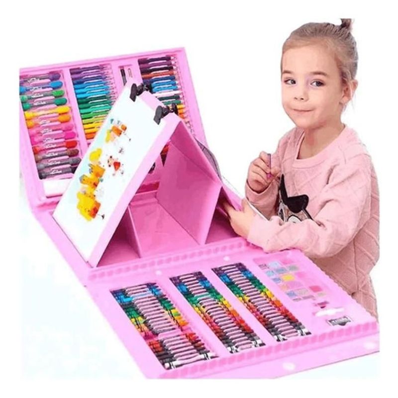 GENERICO - Set Arte Niños Maleta 208 Piezas Crayon Acuarela Plumon