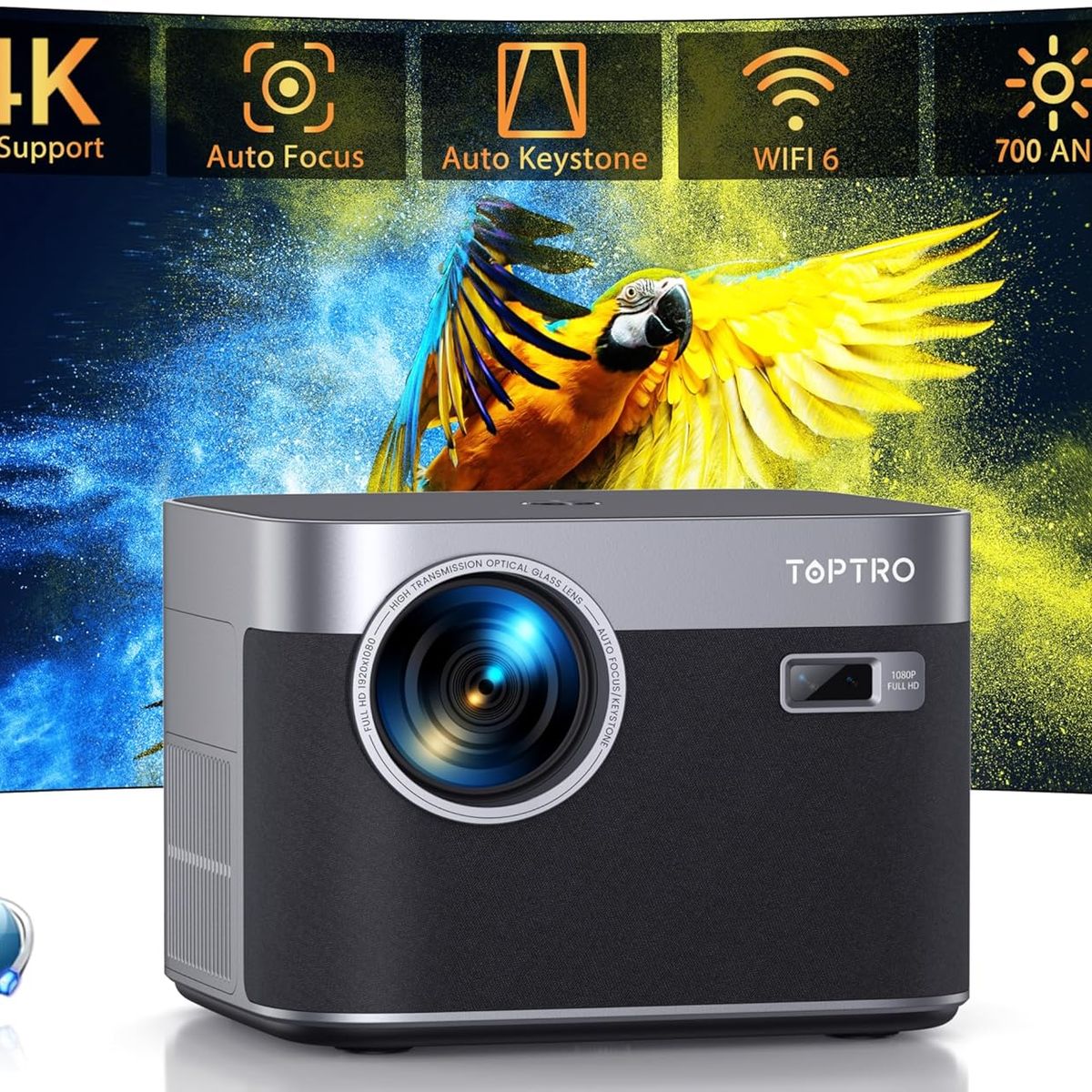 GENERICO - Proyector led 700 lm ANSI FHD Auto Enfoque WiFi BT Android +9000 apps