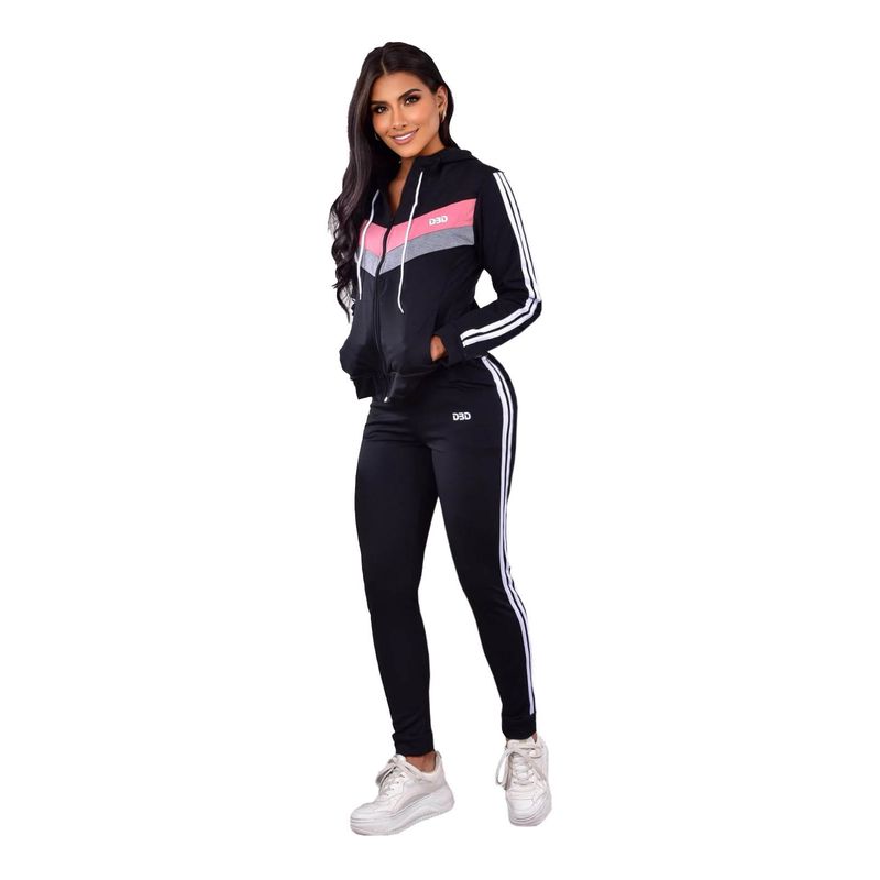 MODA EN CIRCUITO - Conjunto Deportivo o Sudadera Licrada para Mujer con Chaqueta.
