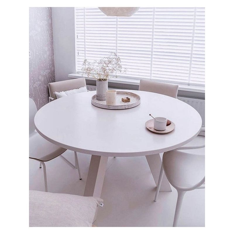 22 GRADOS DECORACION - Mesa Comedor Angel MInimalista Blanco diámetro 110cm
