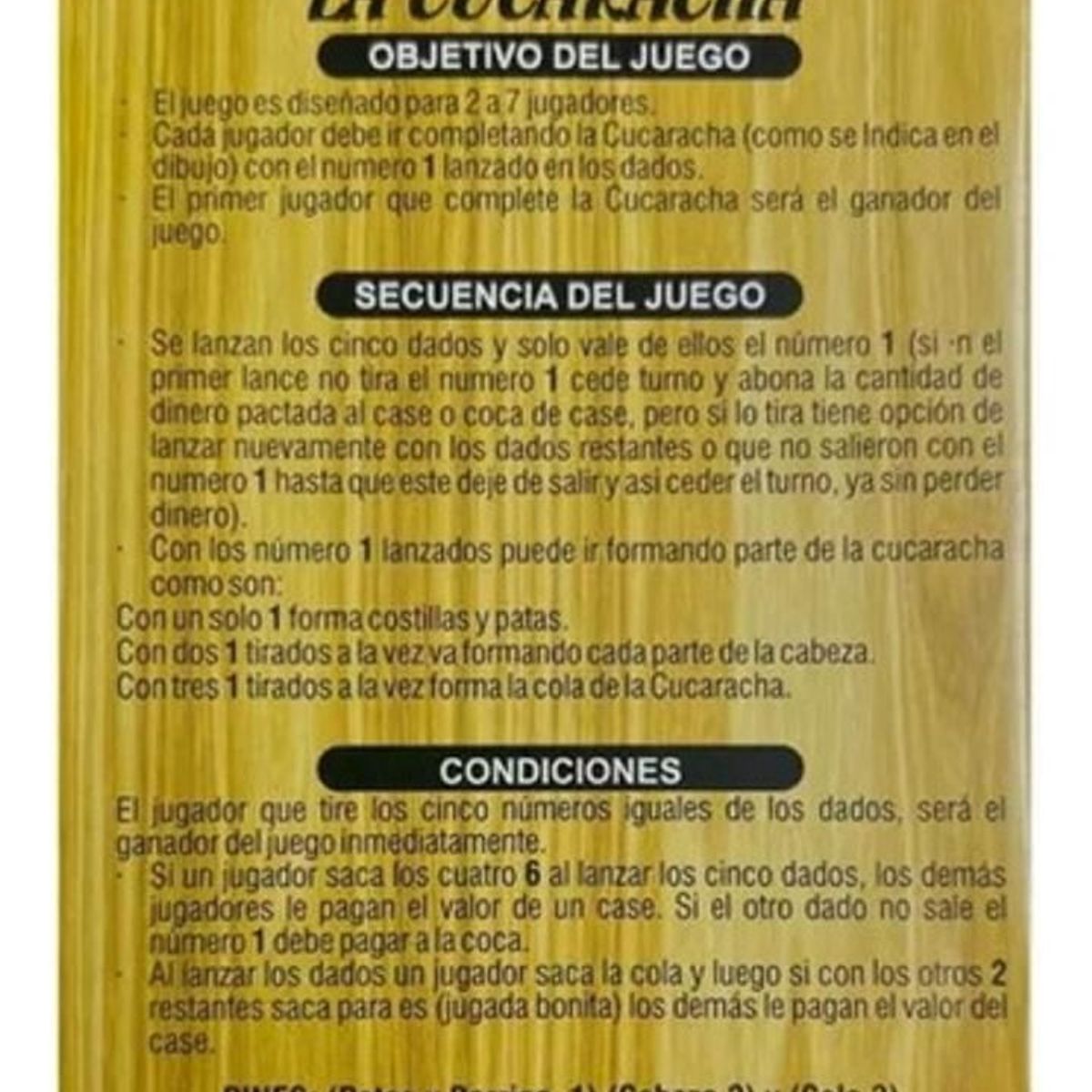 GENERICO - Cucaracha Juego De Mesa Familiar De Integración Diversión