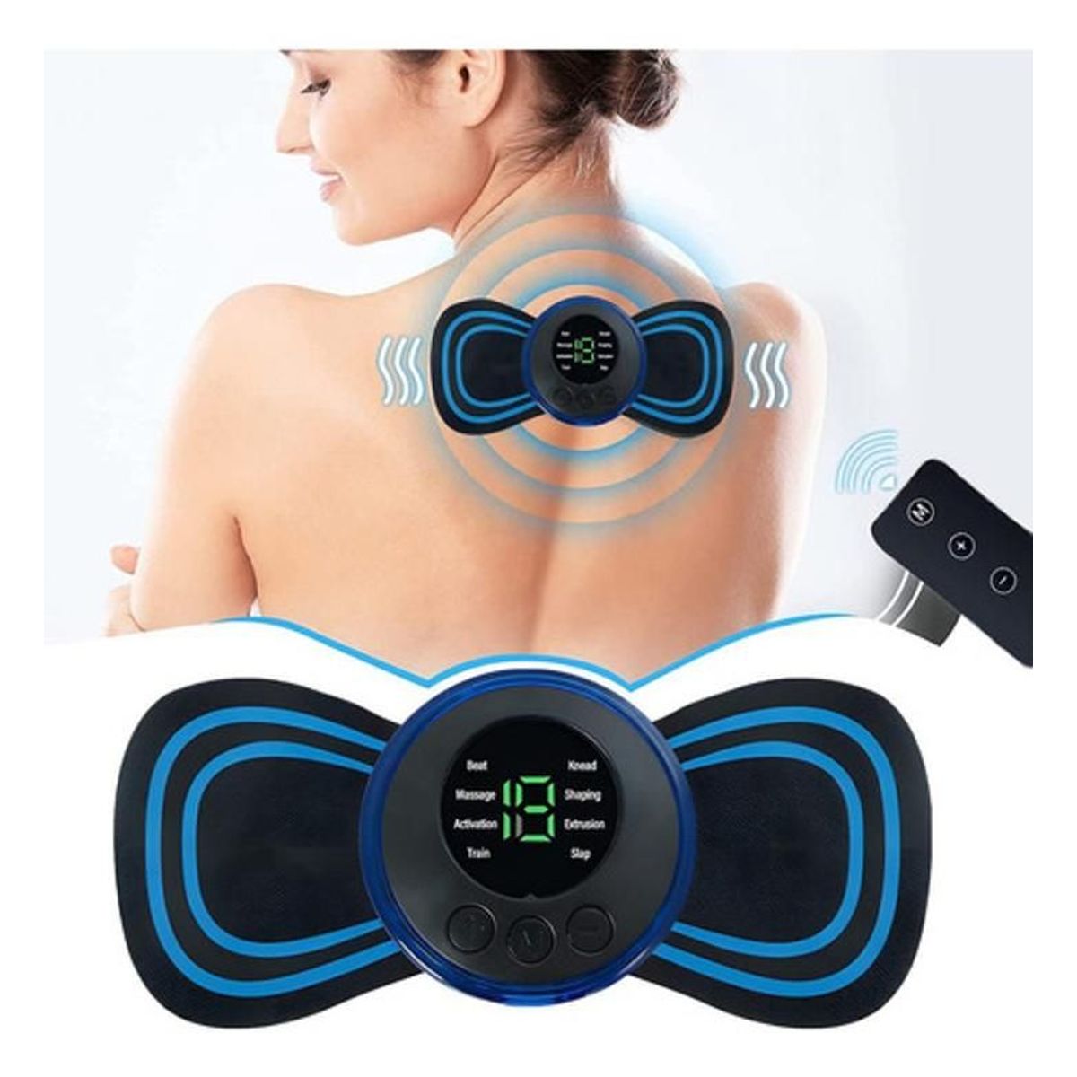 GENERICO - Mini Parche Masajeador Electrico Corporal Portátil Color Negro