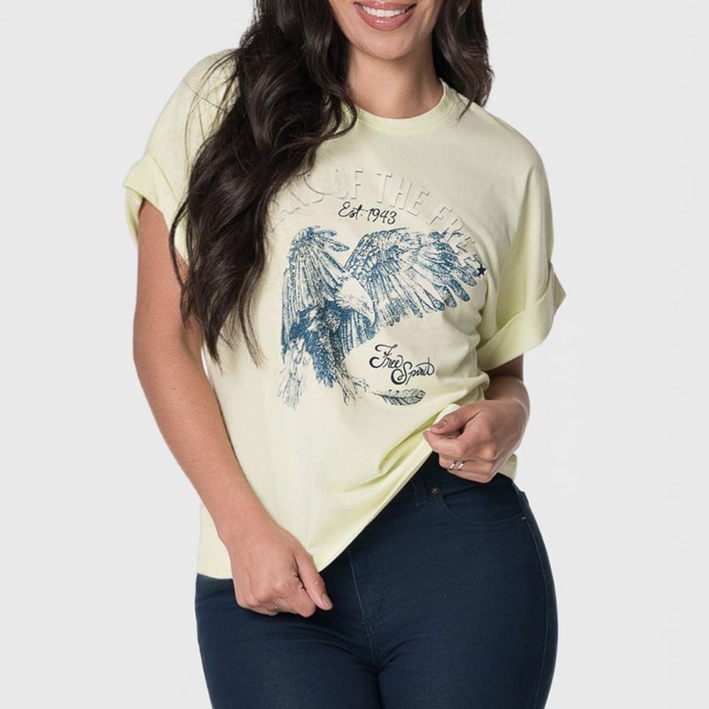 LEC LEE - Camiseta Casual Mujer Lec Lee Lim?n
