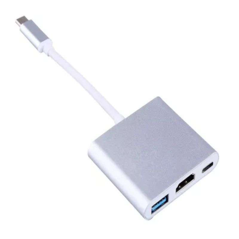 GENERICO - Hub 3 En 1 Usb Tipo C 3.1 - Usb, Hdmi Y Tipo C Alimentacion
