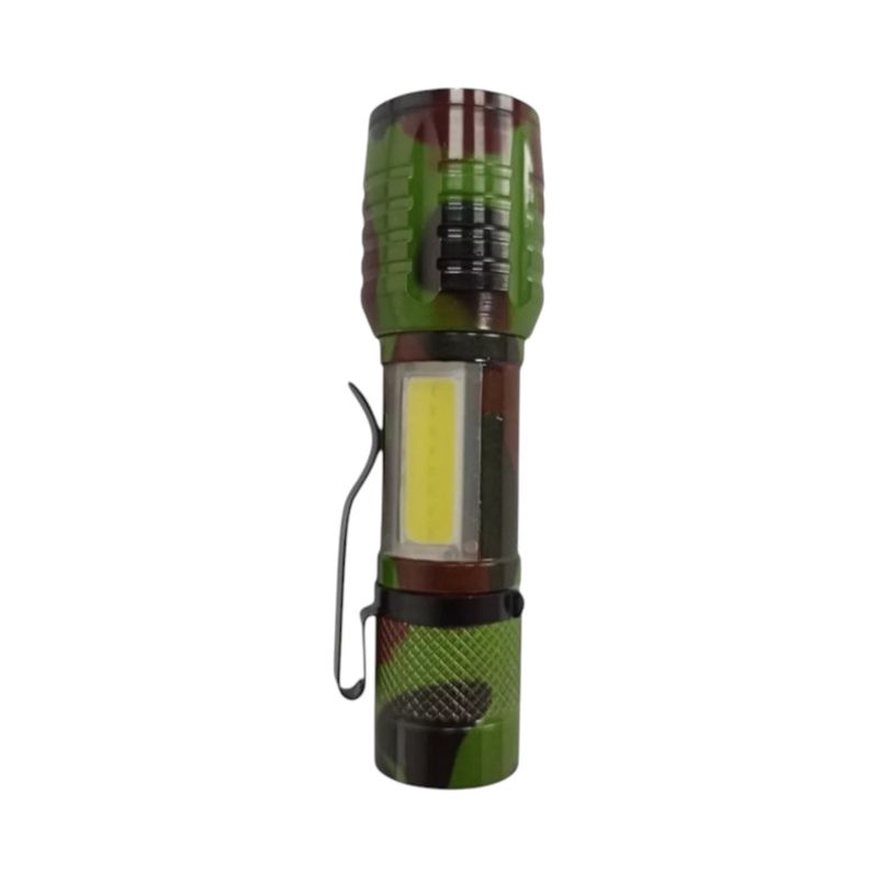GENERICO - Mini Linterna Militar Tactica Recargable Zoom Aluminio