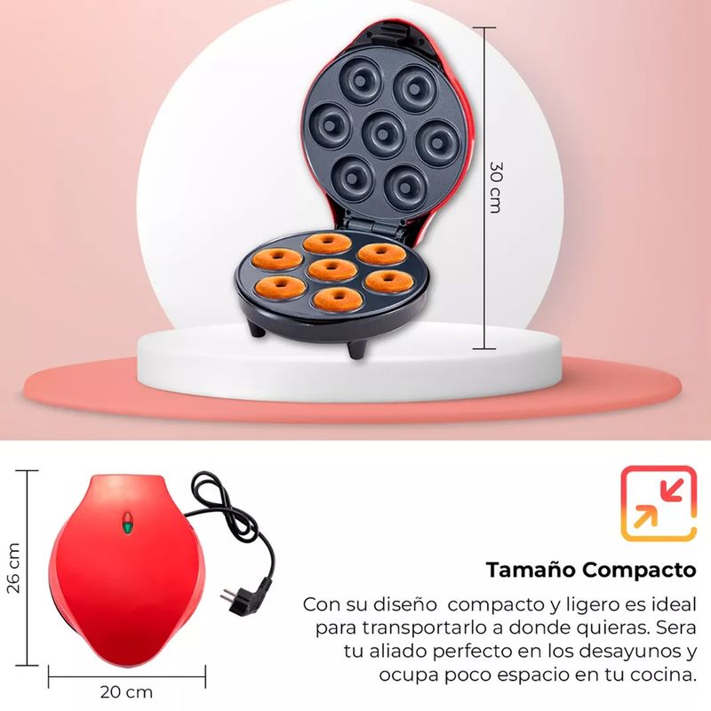 GENERICO - Maquina Mini Donas Antiadherente 7 Donuts Pequeña 110v