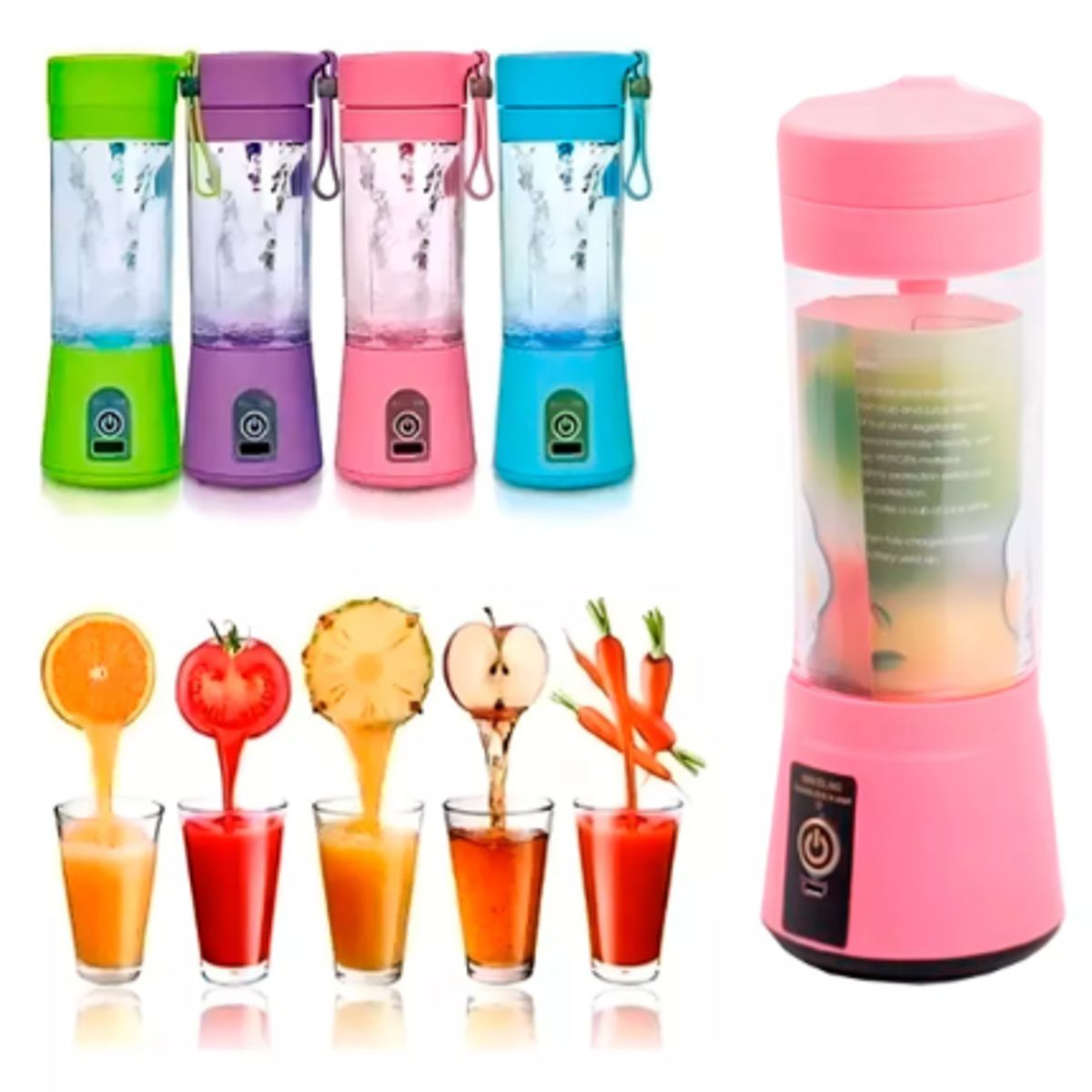 GENERICO - Mini Licuadora Personal Portátil Recargable Usb.