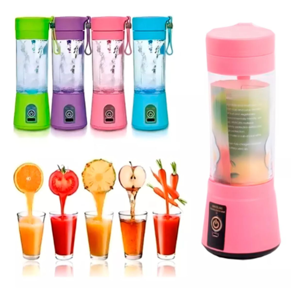 GENERICO - Mini Licuadora Personal Portátil Recargable Usb.