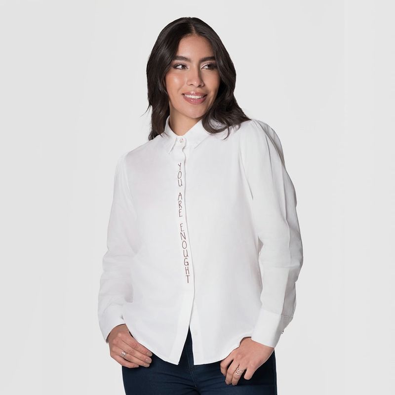 LEC LEE - Blusa Con Bordado Lec Lee Blanca