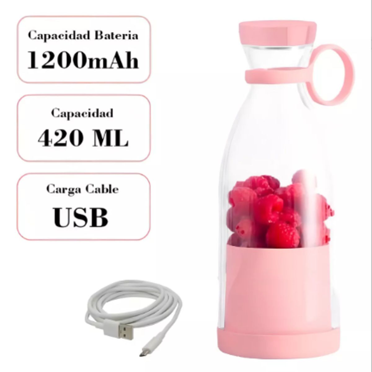 GENERICO - Botella Mini Licuadora Personal Portatil Proteina Vatidos.