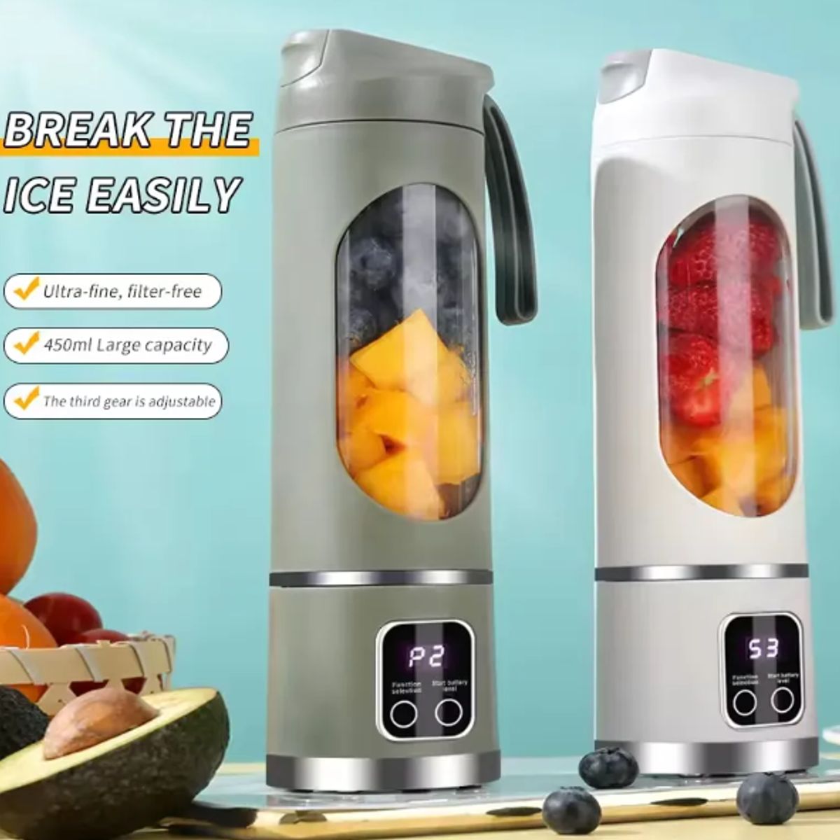 GENERICO - Mini Licuadora Lujo Personal Portatil Proteina Vatidos.