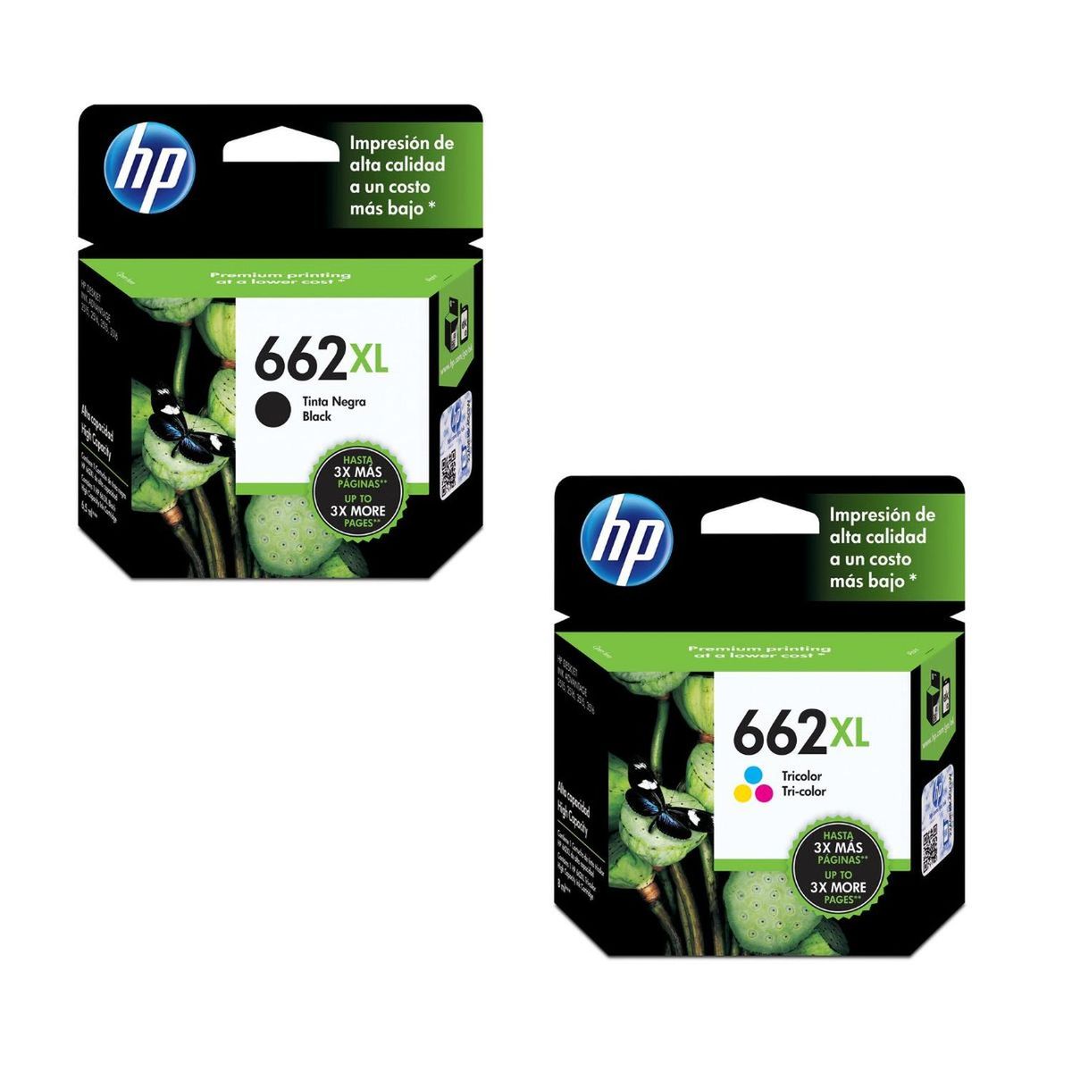 HP - Combo De Tintas 662XL Hp Negro Y 662XL Tricolor