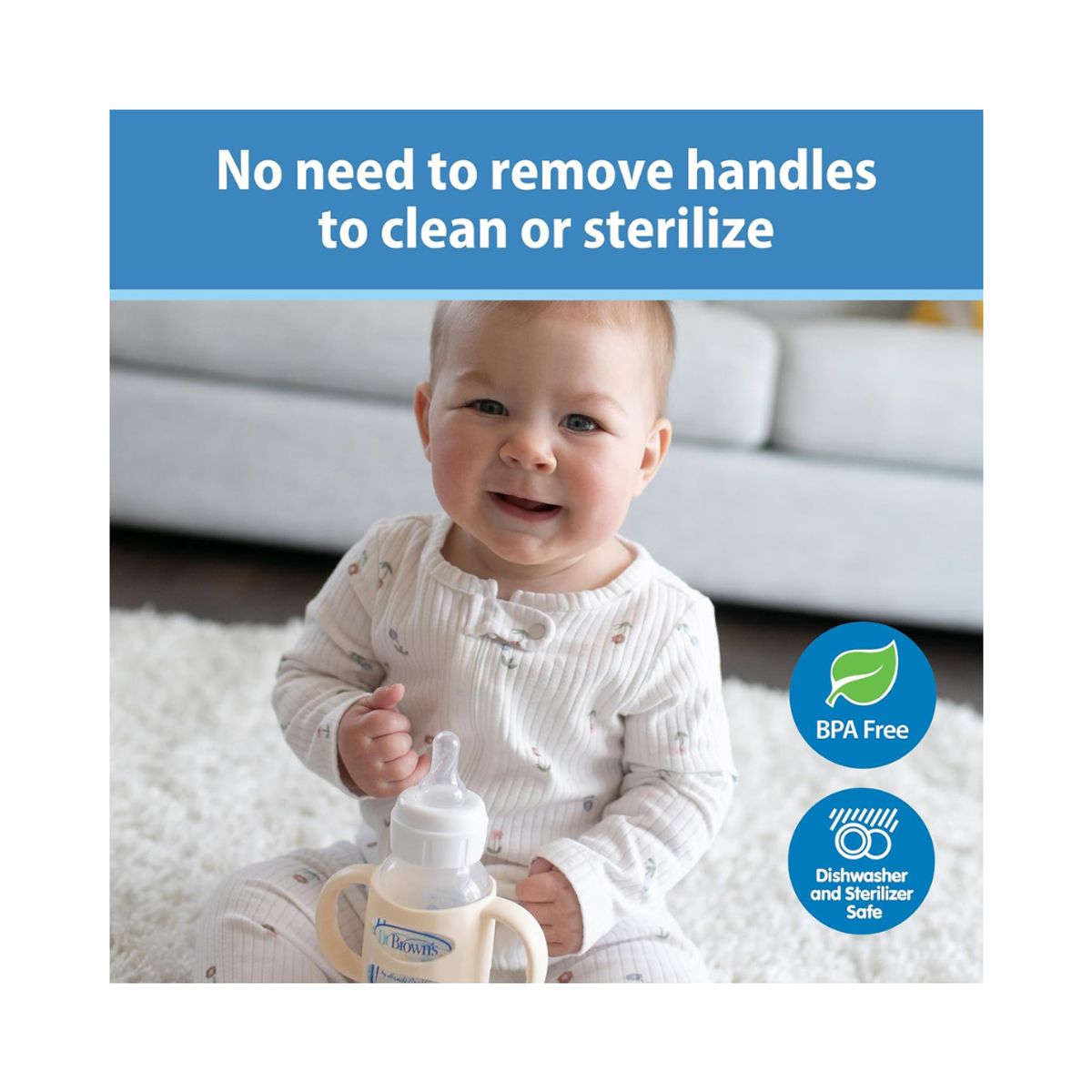 DR BROWNS - Tetero Dr Browns Con Agarradera De Silicona 8oz