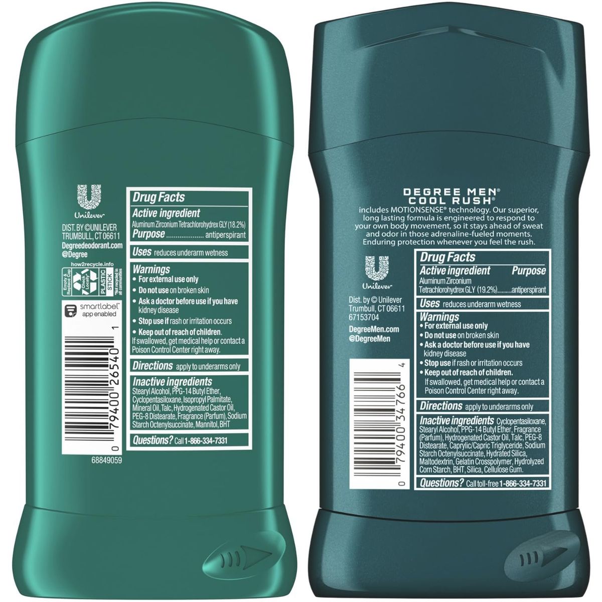 GENERICO - Desodorante para Hombre Degree Cool Rush - 76 Gramos 2 Uni