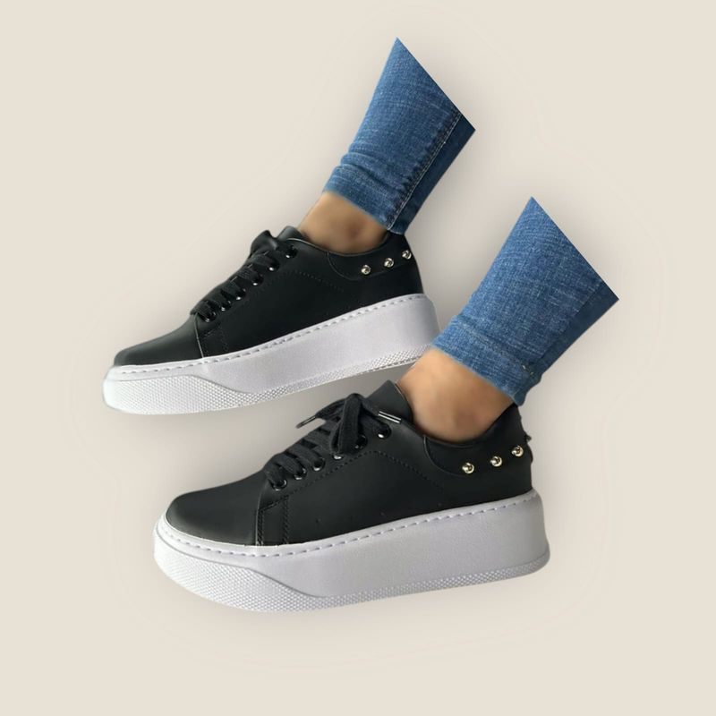 EVEGONZ - Zapato Mujer Urban Plano Calzado Negro Cómodo