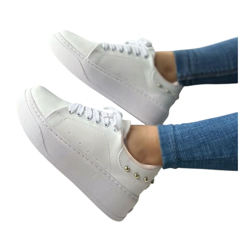 EVEGONZ - Zapato Casual Dama Calzado Blanco Cómodo