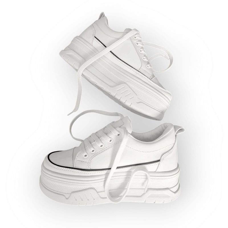 EVEGONZ - Zapato Casual Alto de Moda Calzado Plataforma Blanco