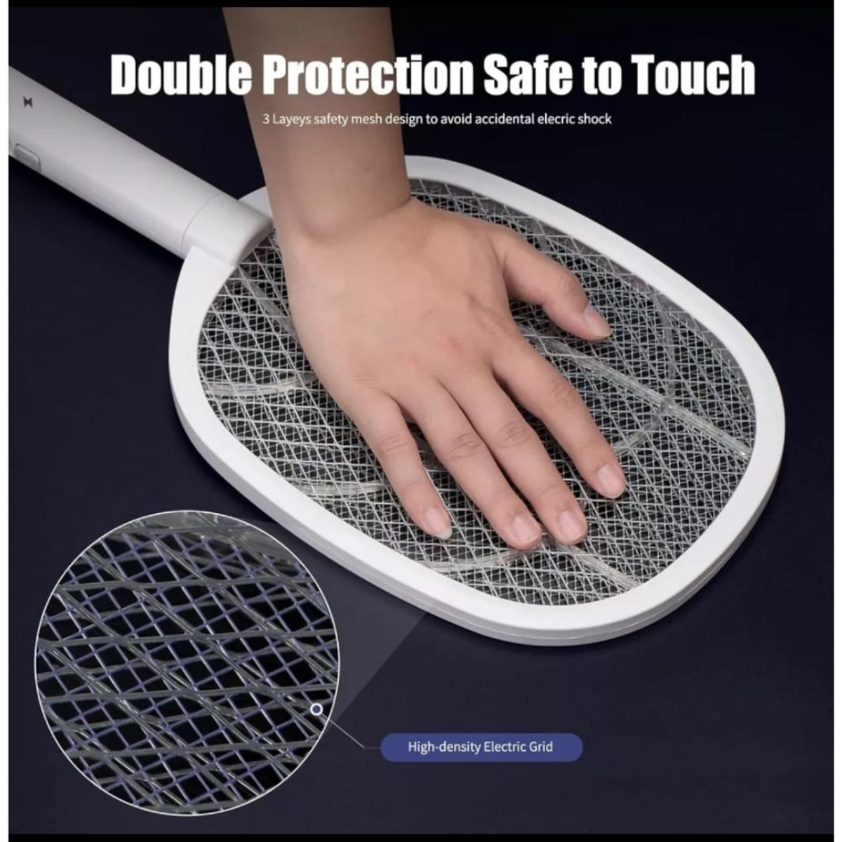 GENERICO - Raqueta Mosquitos Insectos Led Base Color Blanco 110v