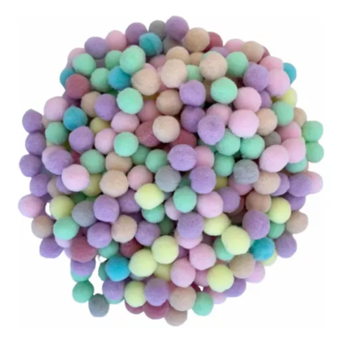 GENERICO - Mini Pompones De 1,5 Cm Color pastel surtidos X 100 Unidades