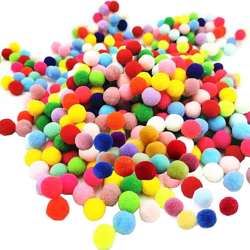 GENERICO - Mini Pompones De 1 Cm Colores Surtidos X 100 Unidades