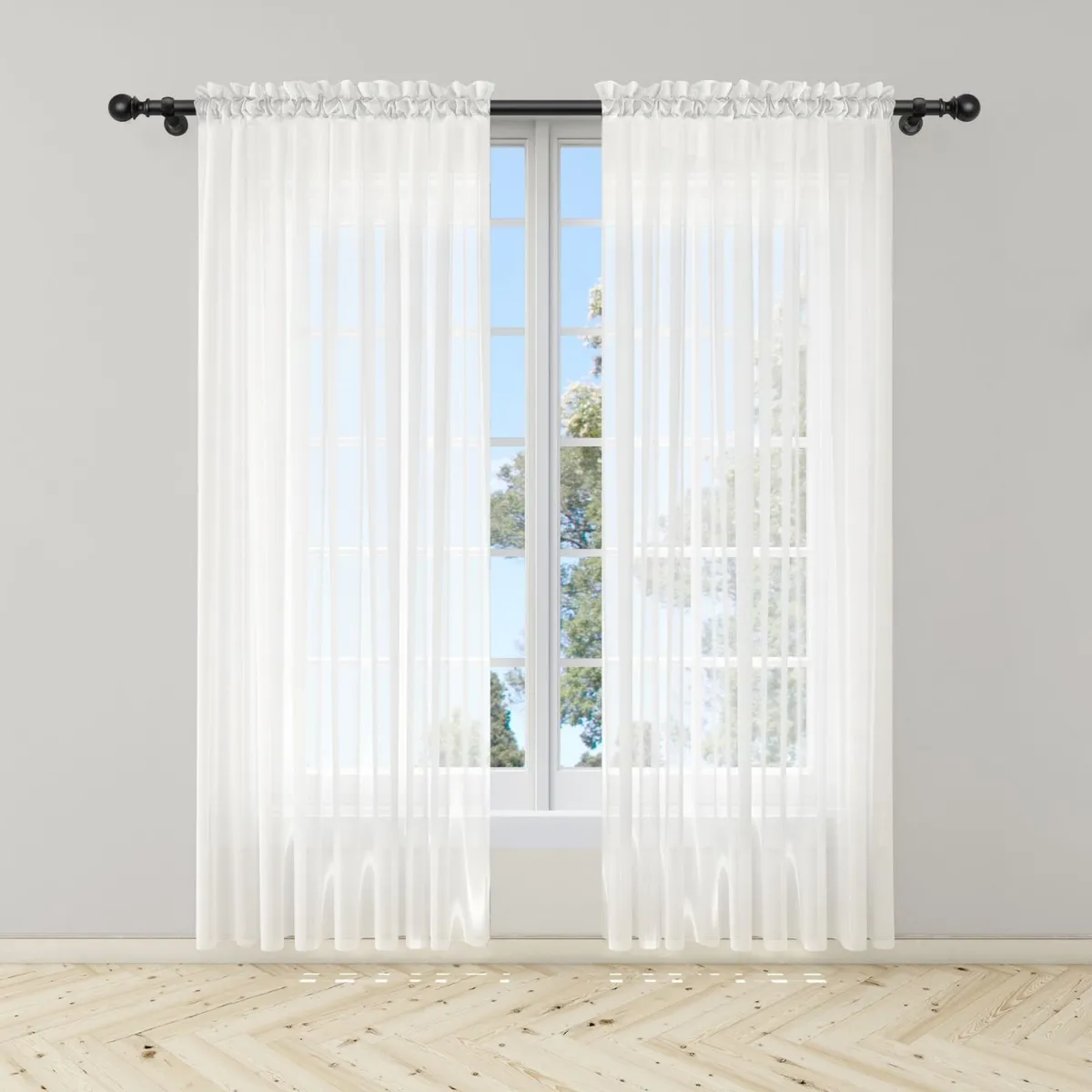 ADVANCE - Pack x2 Cortina Blanca en Velo Muselina 3 mts x 2.10 mts Dividido