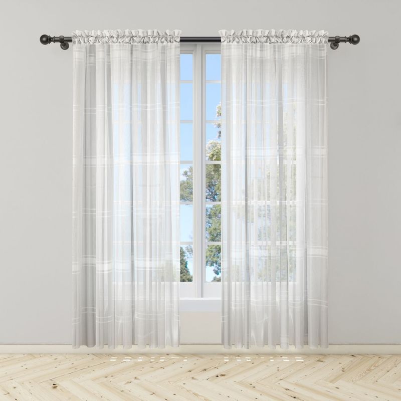 ADVANCE - Pack x2 Cortina Blanca Rayas en Velo Muselina 3mts x 210mts Dividido